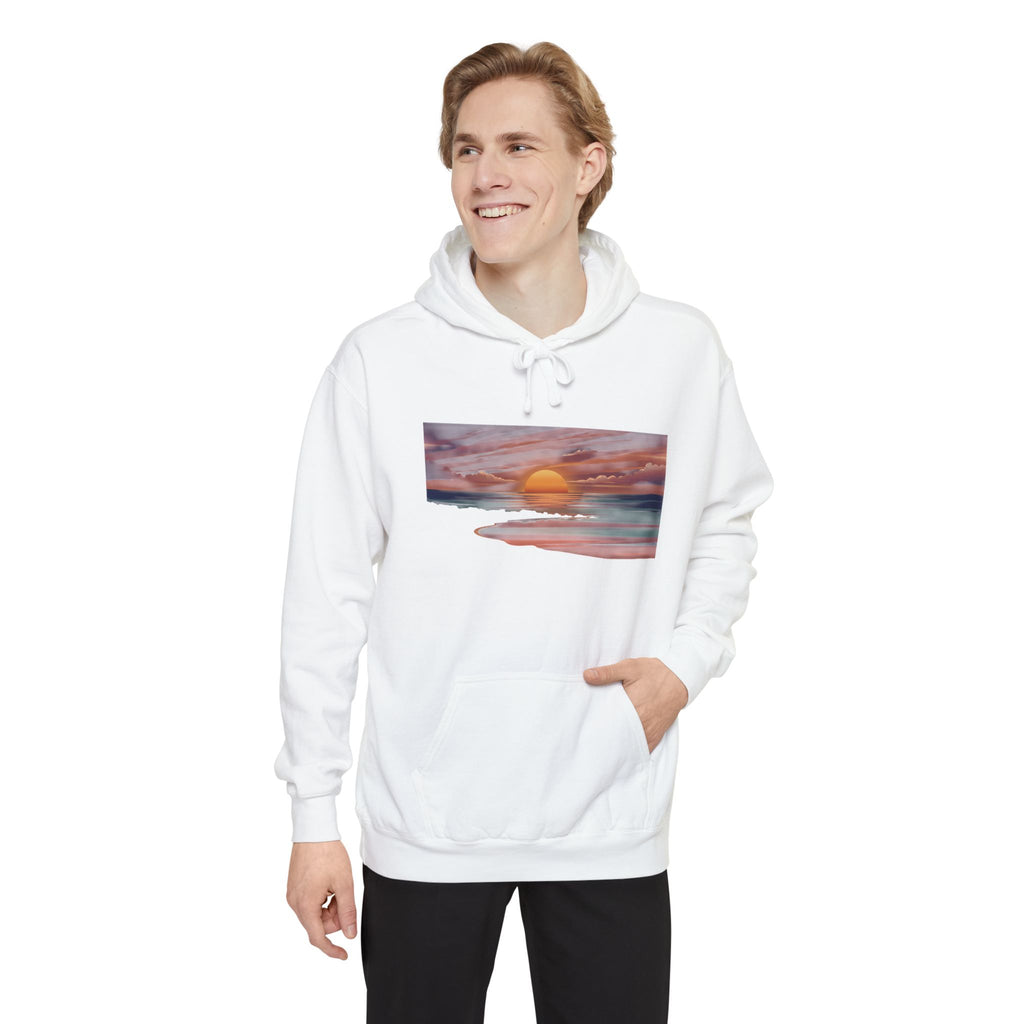 Sunset Beach Hoodie — Watercolor Ocean Sunset Hoodie